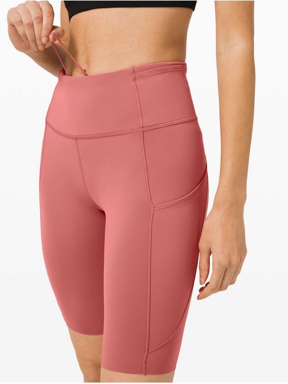 Lululemon Women's Rose Pink High Rise “Fast and Free” Bike Shorts